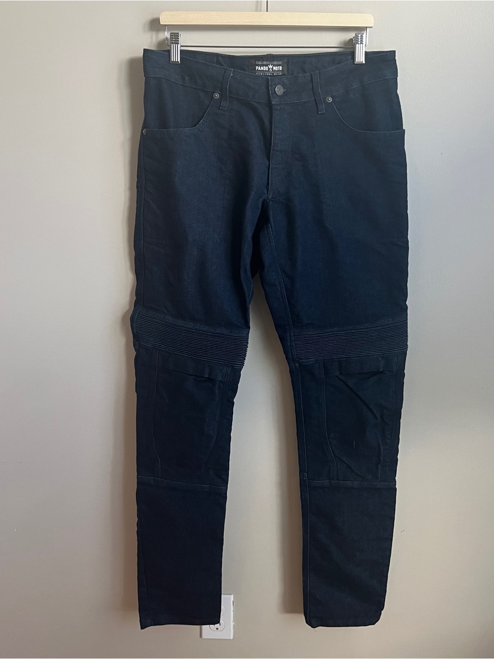 $358 Pando Moto Jeans Mens 34x35 Karl Devil 9 Motorcycle Pants Inserts Cordura